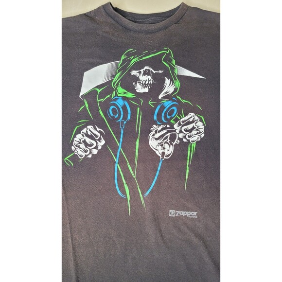 Grim Reaper Skeleton‎ Fantasy Horror Gothic Zappar Size Large Cotton T Shirt - Picture 4 of 13
